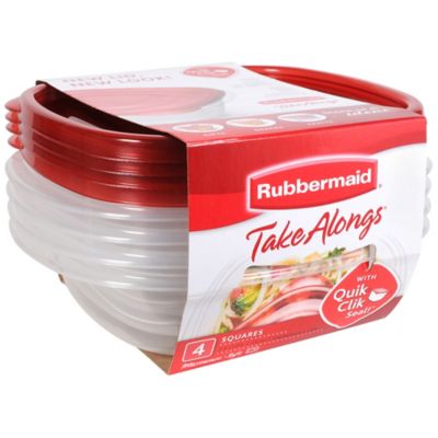 Rubbermaid&reg; TakeAlongs&reg; 4-Count Square Food Containers with Lids