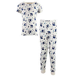 Touched by Nature 2-Piece Wood Organic Cotton Pajama Set in Blue