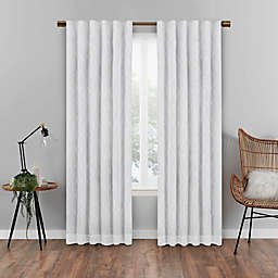Eclipse Nora Geometric 63-Inch Rod Pocket 100% Blackout Curtain Panel in White (Single)