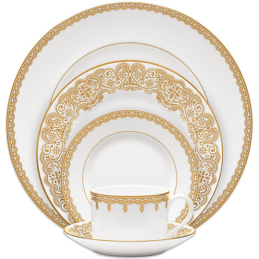 Alternate image 1 for Waterford® Lismore Lace Gold 5-Piece Place Setting