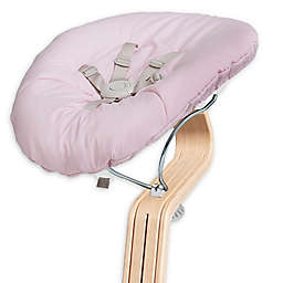 Nomi Baby Bouncer Attachment for Nomi High Chair on White Frame with Pink Cushion
