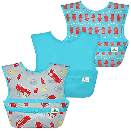 Alternate image 1 for green sprouts® Snap + Go® 3-Pack Easy-Wear Bibs in Gray Firetruck