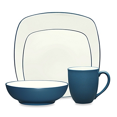 Noritake&reg; Colorwave Square 4-Piece Place Setting in Blue. View a larger version of this product image.