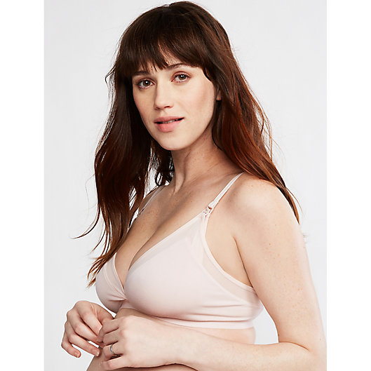 Alternate image 1 for A Pea in the Pod X-Large Mesh Trim Clip Down Maternity and Nursing Bra in Pink