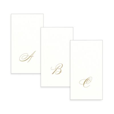 Caspari Monogram Paper Linen Guest Towels (24-Pack)