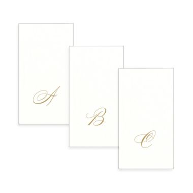 Caspari Monogram Paper Linen Guest Towels (24-Pack). View a larger version of this product image.