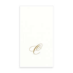 Caspari Monogram Letter "C" Paper Linen Guest Towels (24-Pack)