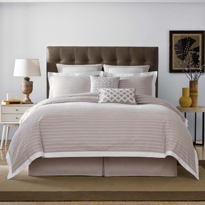 Real Simple Soleil Duvet Cover In Khaki Bed Bath Beyond