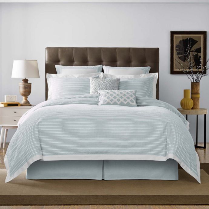 Real Simple Soleil Duvet Cover In Aqua Bed Bath Beyond