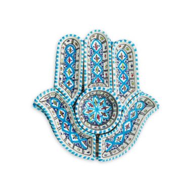 Kamsah Turquoise Hamsa 12-Inch Dip Set. View a larger version of this product image.