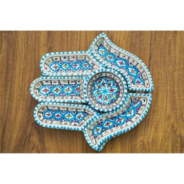 Kamsah Turquoise Hamsa 12-Inch Dip Set. View a larger version of this product image.