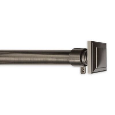 Maytex Premium Smart Adjustable Single Curtain Rod Set in Graphite