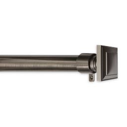 Maytex Premium Smart Adjustable Single Curtain Rod Set in Graphite