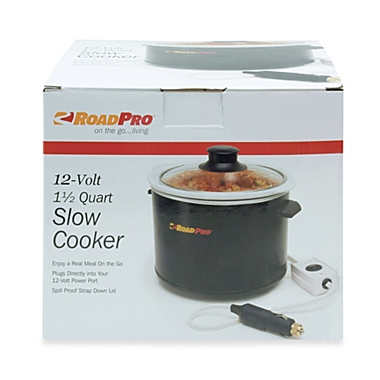RoadPro&reg; 12-Volt 1.5-Quart Slow Cooker in Black. View a larger version of this product image.