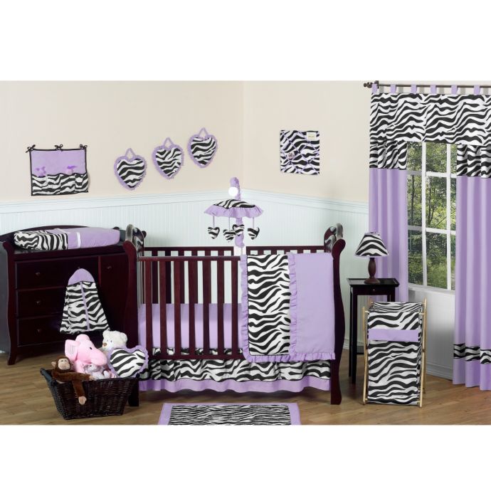 Sweet Jojo Designs Funky Zebra 11 Piece Crib Bedding Set In Purple