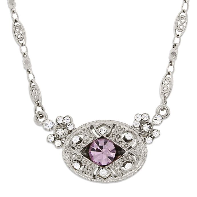 Downton Abbey® Jewellery Silvertone Simulated Amethyst and Crystal