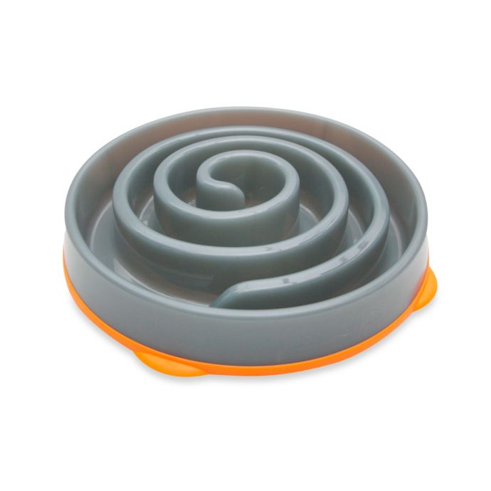 Slo Bowl Slow Feeder In Coral Grey Bed Bath Beyond