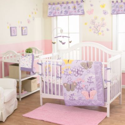baby girl butterfly crib bedding
