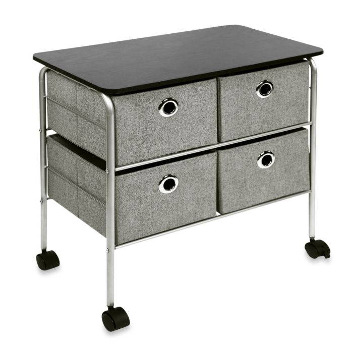 4-Drawer Rolling Night Stand in Grey | Bed Bath & Beyond