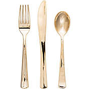 32-Count Assorted Plastic Cutlery Set in Gold