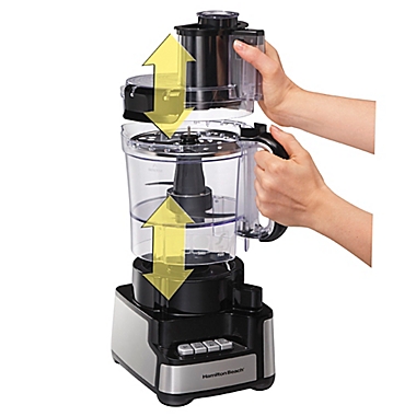 Hamilton Beach&reg; Stack &amp; Snap&trade;12-Cup Food Processor in Black. View a larger version of this product image.