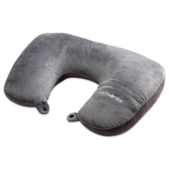 Samsonite Magic 2 In 1 Travel Pillow With Pocket In Charcoal Bed Bath And Beyond Canada