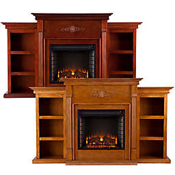 Southern Enterprises Tennyson Electric Fireplace with Bookcases