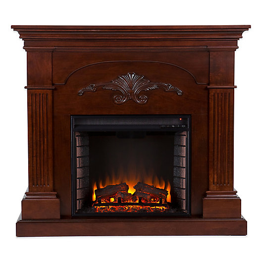 Alternate image 1 for Southern Enterprises Sicilian Harvest Media Stand Electric Fireplace in Mahogany