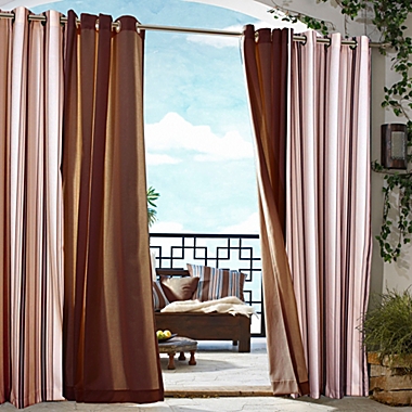 Gazebo Striped 96-Inch Outdoor Curtain in Khaki (Single). View a larger version of this product image.