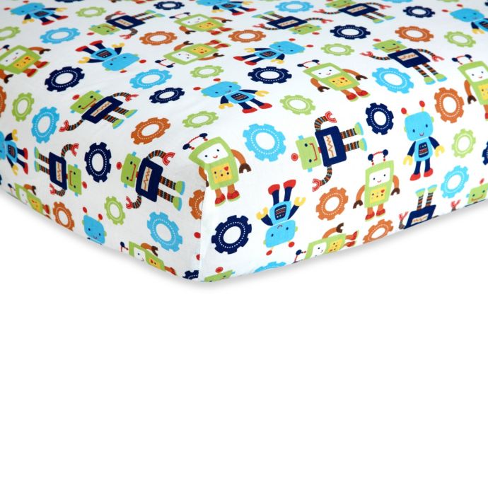 Nojo Baby Bots Fitted Crib Sheet Buybuy Baby