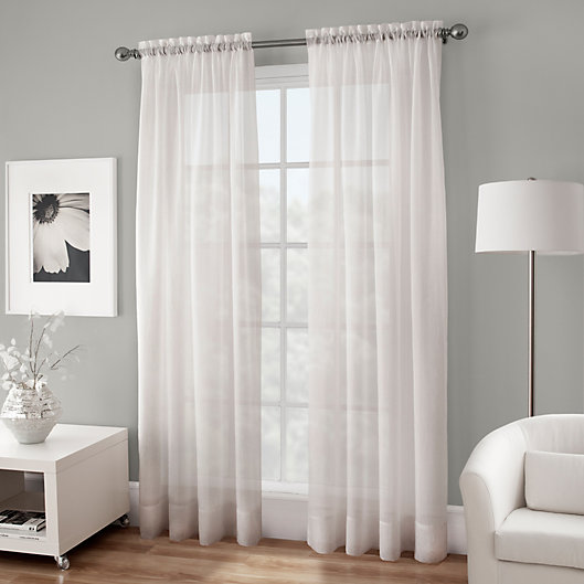 Alternate image 1 for Crushed Voile Sheer 63-Inch Rod Pocket Window Curtain Panel in White (Single)