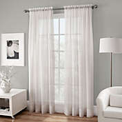 Crushed Voile Sheer 95-Inch Rod Pocket Window Curtain Panel in White (Single)