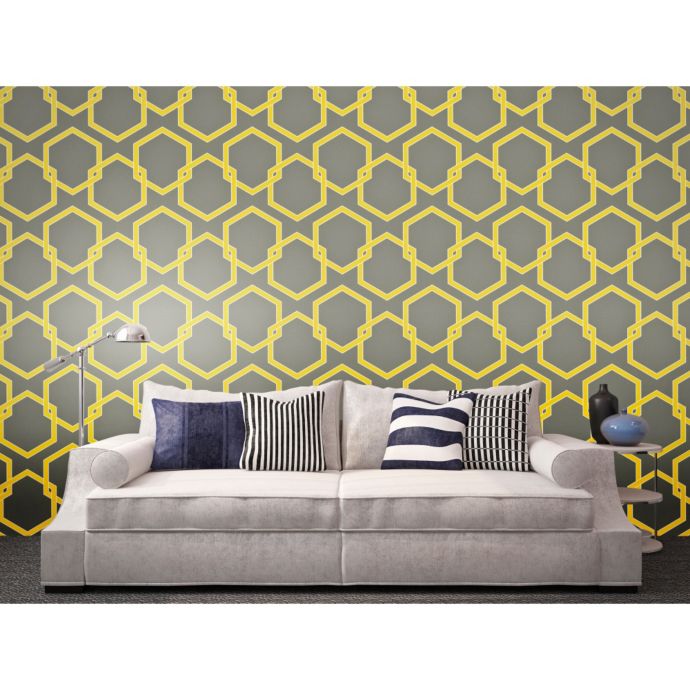 Tempaper® Removable Wallpaper in Citron Bed