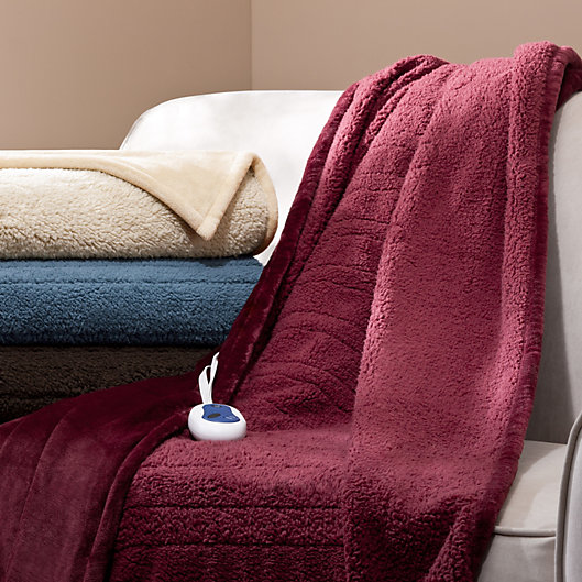 Alternate image 1 for Beautyrest® Berber Solid Microlight Heated Throw Blanket