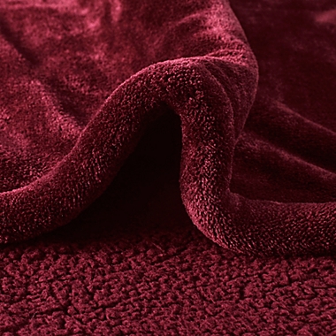 Beautyrest&reg; Berber Solid Microlight Heated Throw Blanket in Garnet. View a larger version of this product image.