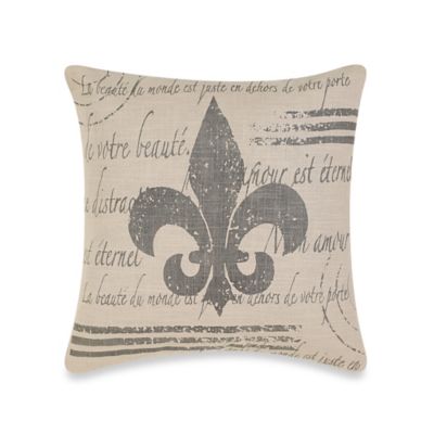 Fleur De Lis 18 Inch Square Throw Pillow Bed Bath And Beyond Canada