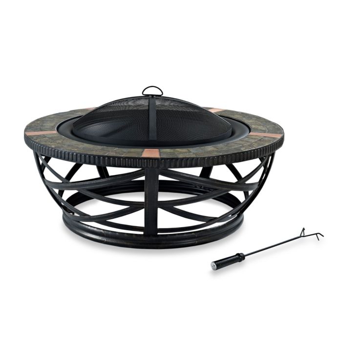 Crosley Glendale Round Slate Fire Pit In Black Bed Bath Beyond