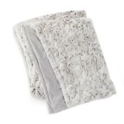 Jessica Simpson Ruched Leopard Reversible Throw Blanket in Grey