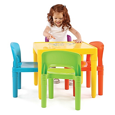 Tot Tutors Snap-Together 5-Piece Table and Chairs Set in Vibrant Multicolor. View a larger version of this product image.