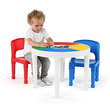 Humble Crew 2-In-1 Building Block Compatible Activity Table and Chairs Set. View a larger version of this product image.
