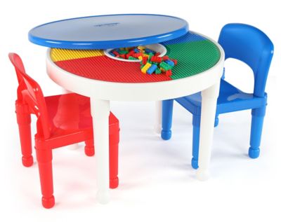 Humble Crew 2-In-1 Building Block Compatible Activity Table and Chairs Set