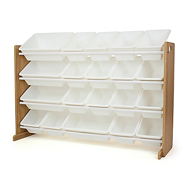 White/Natural XL Toy Storage Organizer with 20 Bi. View a larger version of this product image.