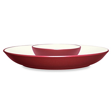 Noritake&reg; Colorwave Chip and Dip Serving Bowl in Raspberry. View a larger version of this product image.