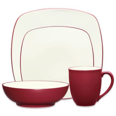 Noritake&reg; Colorwave Square 4-Piece Place Setting in Raspberry. View a larger version of this product image.