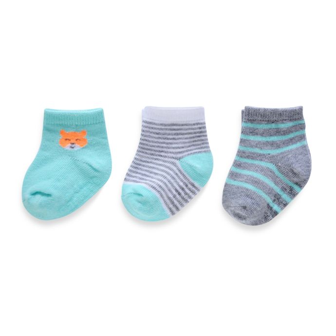 Carter's® 3Pack Striped and Fox Computer Socks buybuy BABY