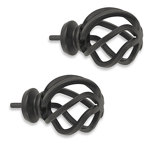Alternate image 1 for Cambria® Premier Complete Birdcage Finials in Matte Brown (Set of 2)