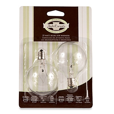 Full Size Wax Warmer 25-Watt Replacement Bulbs (Set of 2). View a larger version of this product image.