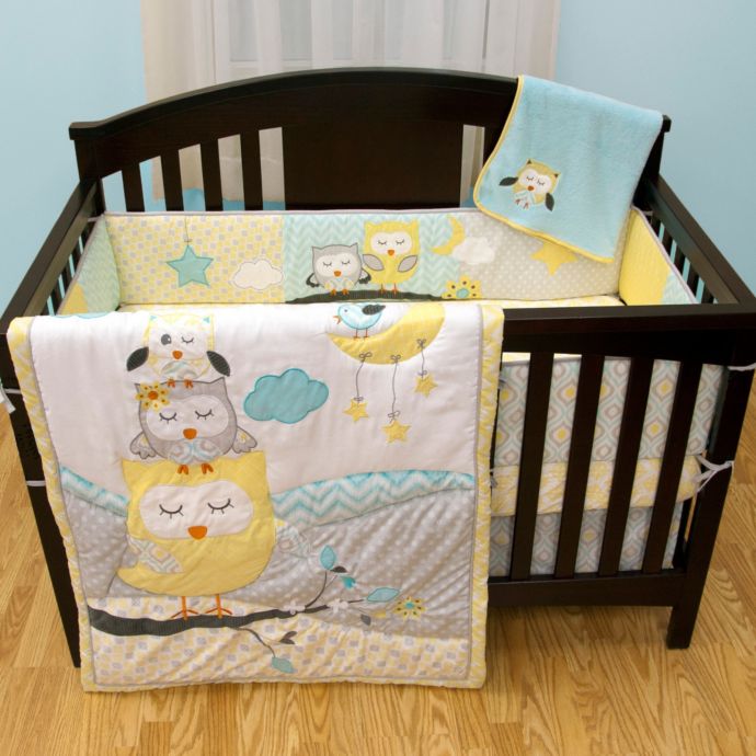 Baby S First By Nemcor Naptime Owls 5 Piece Crib Bedding Set Bed