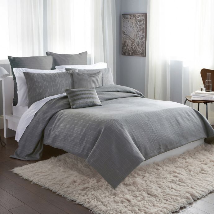 Dkny City Line Duvet Cover In Grey Bed Bath Beyond