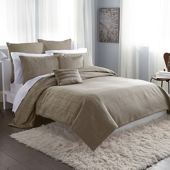Dkny City Line Duvet Cover In Taupe Bed Bath Beyond